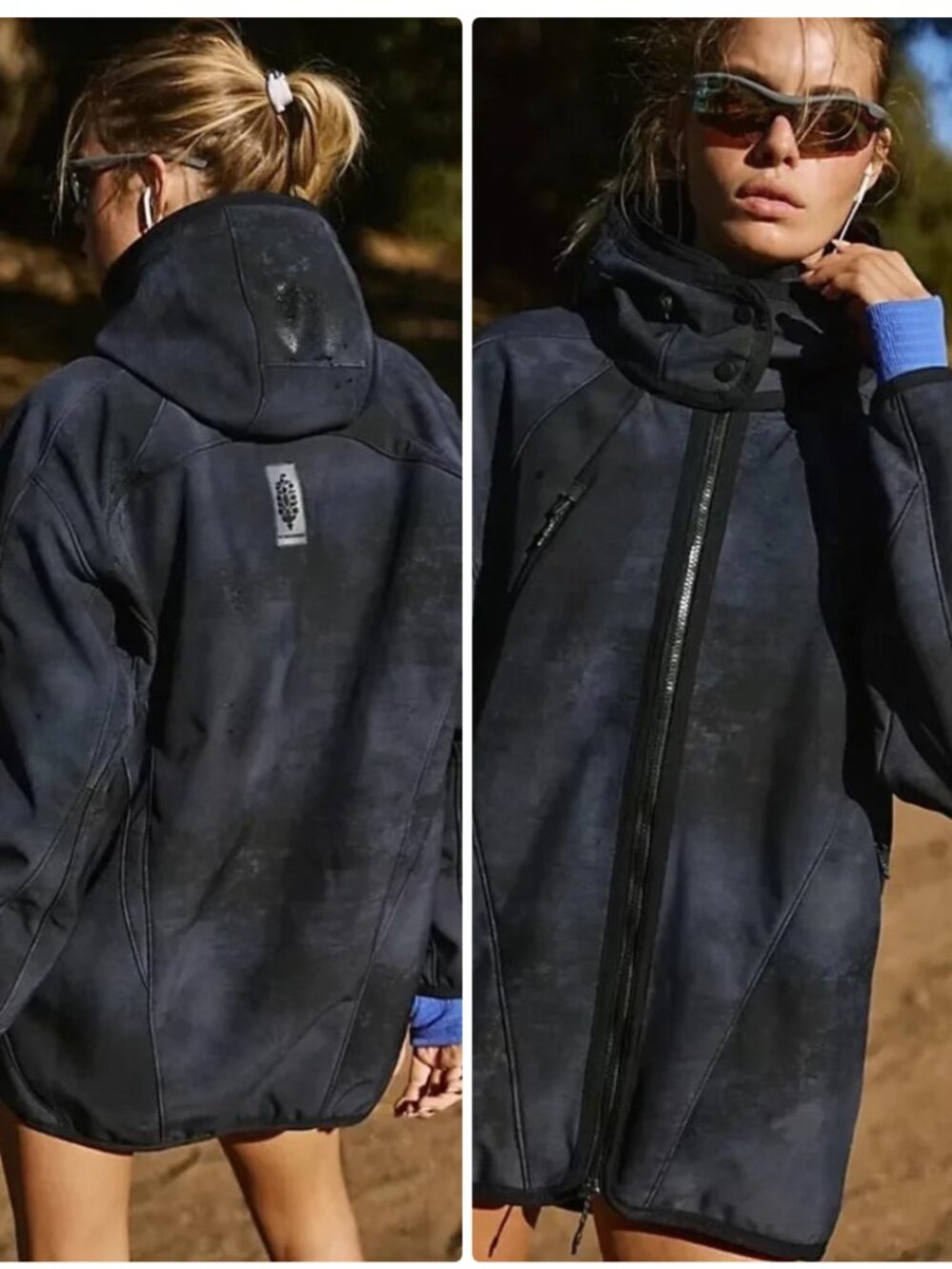 NWT Free People Movement Canyon Crushin’ Jacket Black Combo Oversized XL